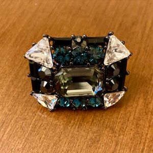 Beautiful Art Deco Cocktail Ring with Crystals - BNWOT